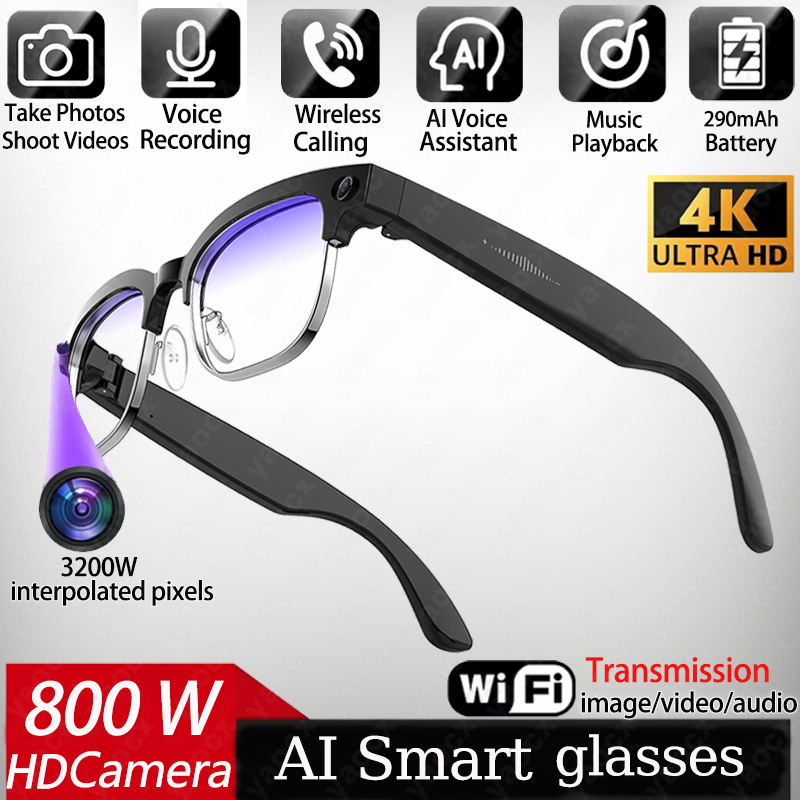 Smart Glasses Lens - Lunettes Intelligentes 4K IA avec Caméra