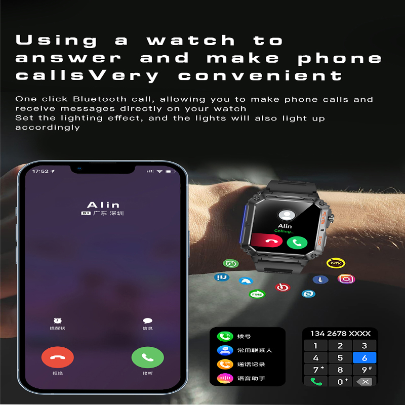 Montre connectée pour hommes,  - Breath Rate Monitor avis et prix
